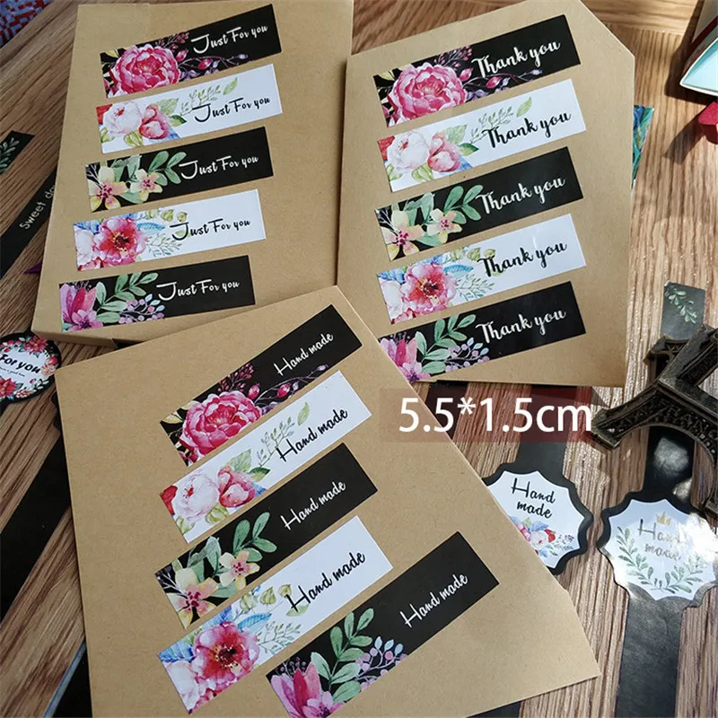 100pcs Lovely For Gifts Girls Flowers Stickers Thank you just for you Sealing Label Stickers Paper Sticker DIY Gift Seal kawaii parfums genty lovely flowers just blue 30