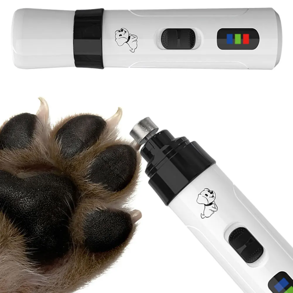 Electric Pet Nail Grinder USB Rechargeable LED Light Cat Dogs Nail Clipper Suitable Paws Cutter Grooming Trimmer Pet Supply
