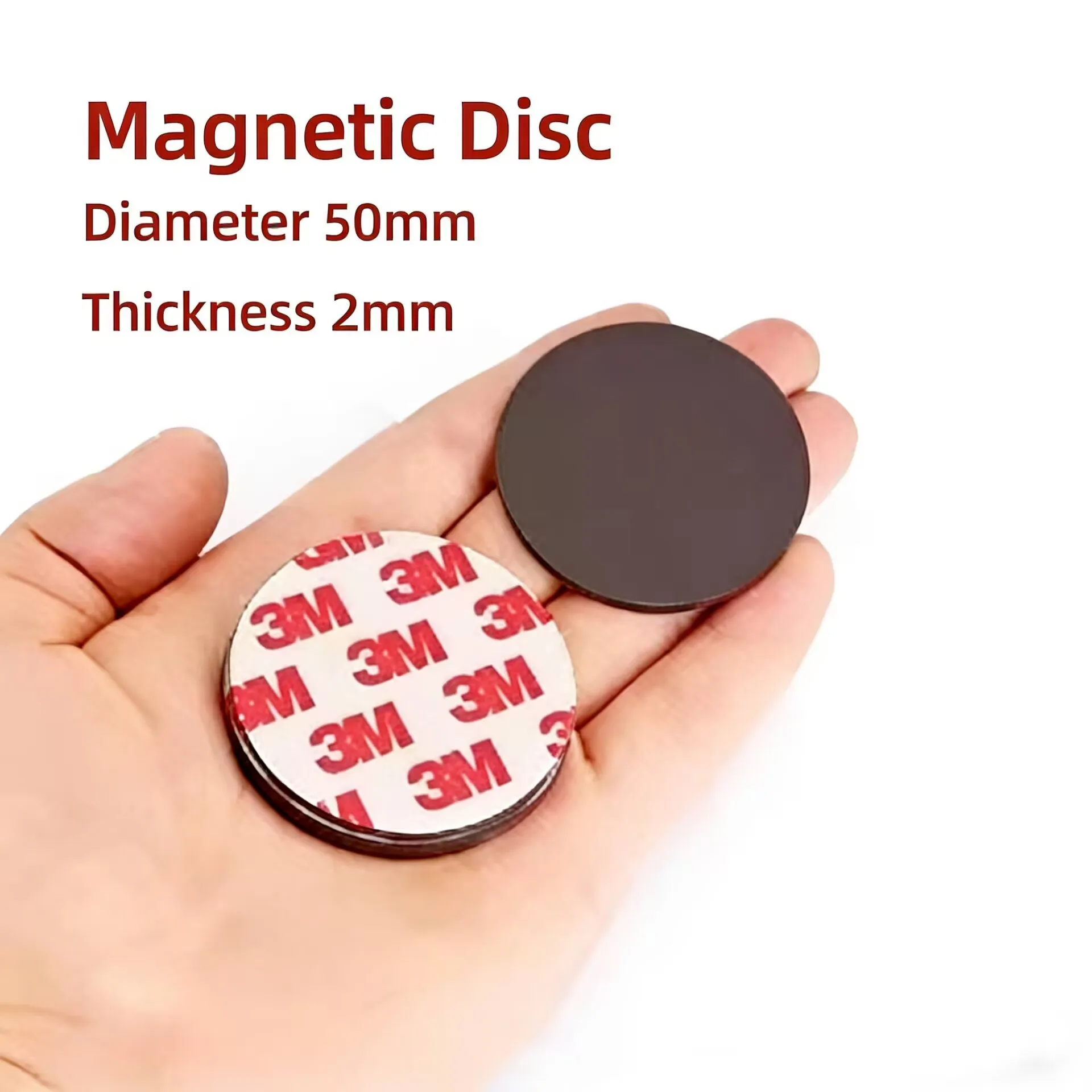 Set of 10 Strong Self-Adhesive Round Magnetic Sheets - 2mm Thickness