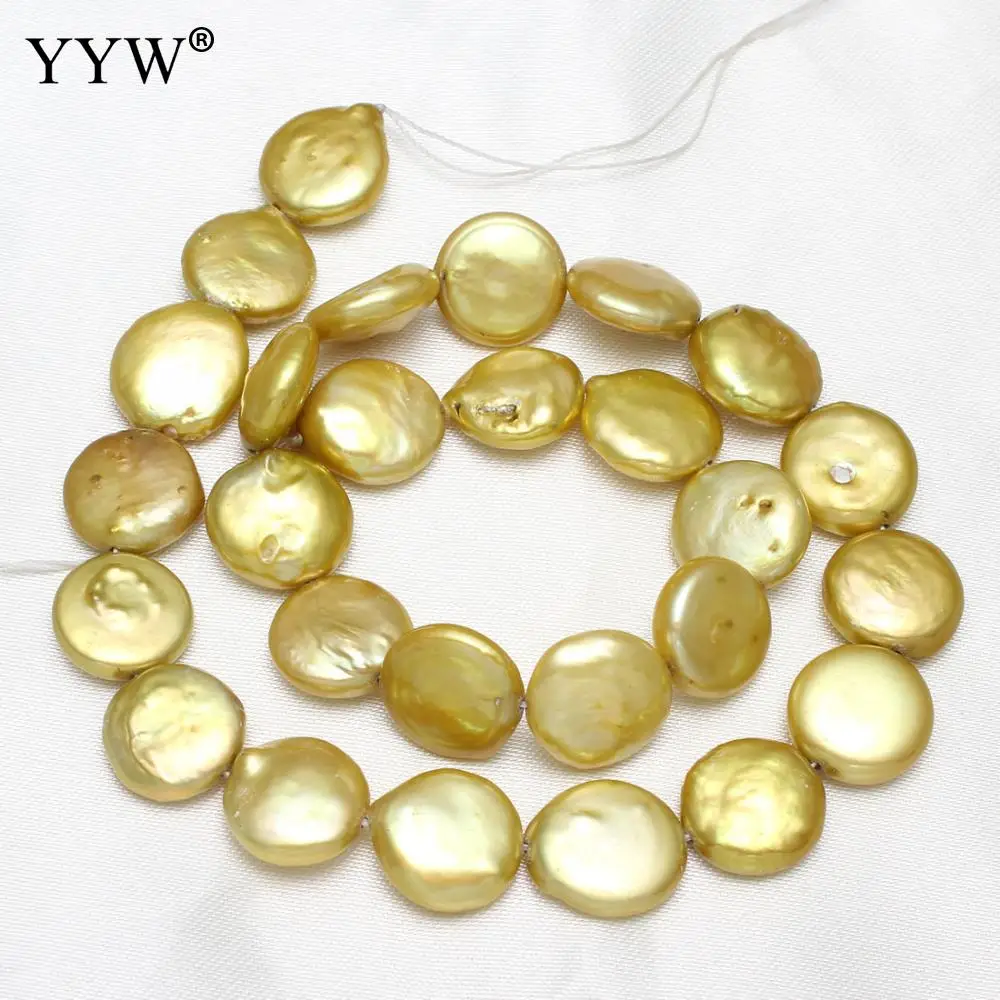 13mm Grade Aaa Natural Freshwater Pearl Beads Coin Baroque Pearl Pearl Beads Hole X 0.8mm Strand For Jewelry Making Necklace