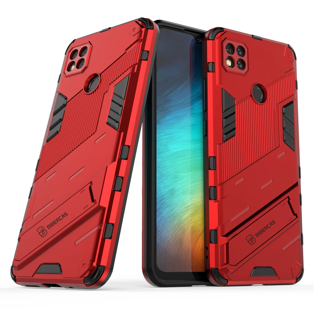 Противоударный армированный прочный бампер из ТПУ Fundas, чехол для Xiaomi Redmi9C Redmi 9C NFC 6,53 дюймов, чехол из поликарбоната, подставка, оболочка, корпус