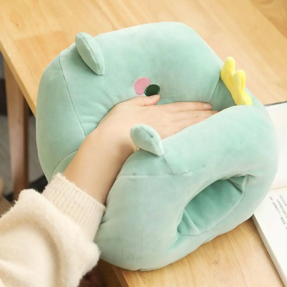 봉제 인형 손난로 봉제 베개 매우 부드러운 보온 사무실 낮잠 베개 손잡이 동물 베개 봉제 인형 여성 선물