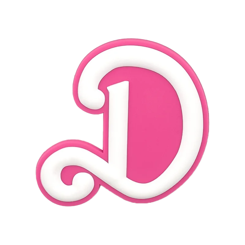 1pcs Pink White Roman Alphabet Charms For Beach Bag Accessories Latin Alphabet Beach Tote Bag Accessories