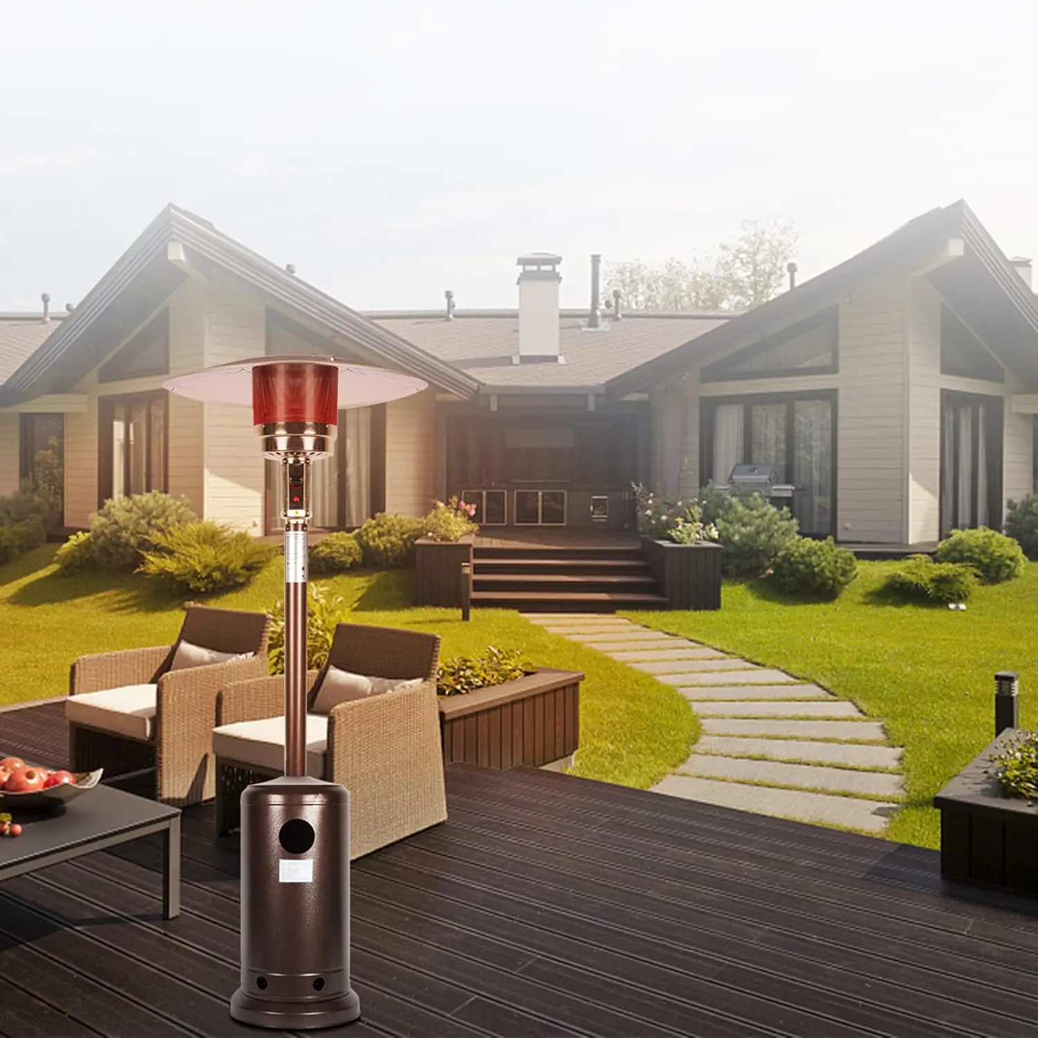 Outdoor Mushroom Heater Patio Propane 48,000 BTU for Outdoor Heating Deck Heater with Umbrella Dome