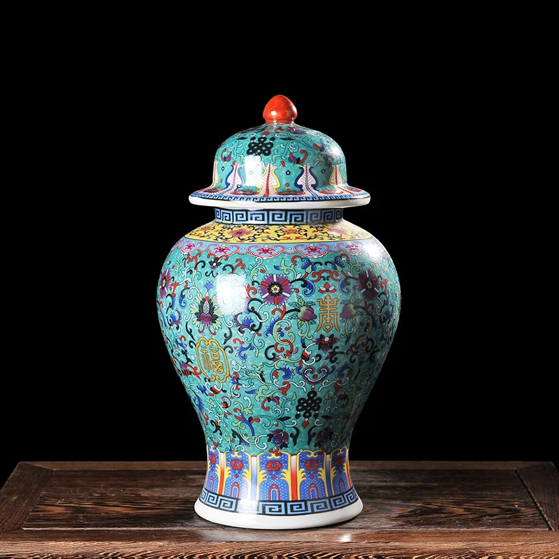 Golden Ceramic Vases For Decor Storage Tank Temple Jar With Lid Jingdezhen Ginger Jar Under 50 6