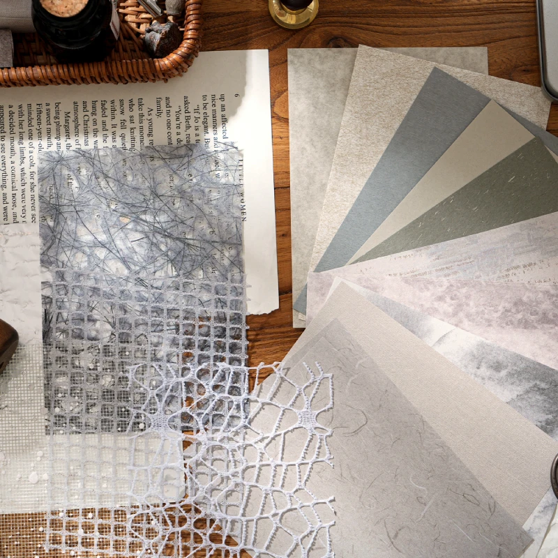 Journal GO 20pcs Material Paper Mysterious Visitor Diary Scrapbooking Junk Journal Background Decoration Paper Memo Pads 3