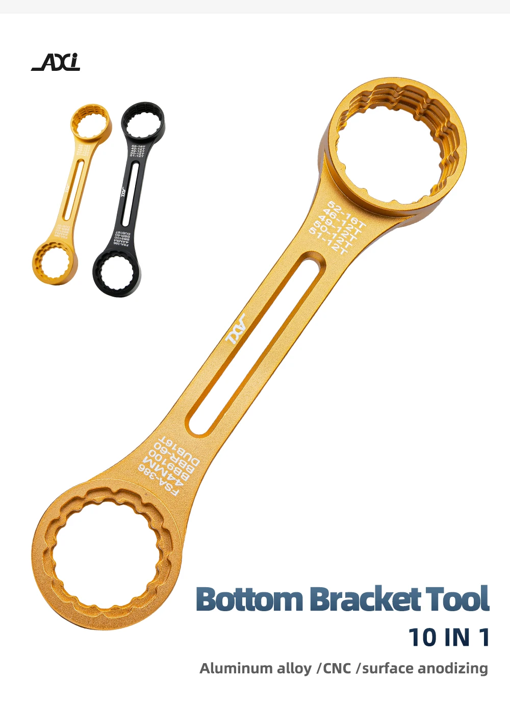 Description Picture 3 of item10 in 1 BB Wrench Bike Bottom Bracket Install Remover Tool For BB51 BB52 BB91 BSA30 68 73 BBR60 MT800 BB386 XTR M9100 DUB T47