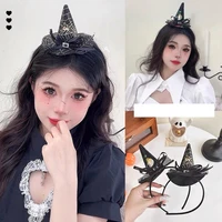 1PC Halloween Skull Headband Pumpkin Witch Hat Headwear For Women Halloween Party Hairband Cosplay Props Hair Accessories