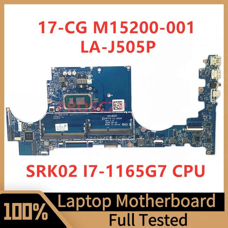 

M15200-001 M15200-501 M15200-601 For HP 17-CG Laptop Motherboard GPT70 LA-J505P With SRK02 I7-1165G7 CPU 100%Tested Working Well