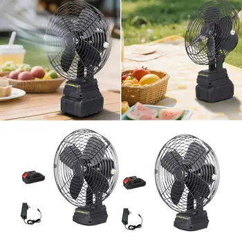 Camping Fan 2 Speed Standing 1200 mAh Camping Essentials Accessories 360° Rotating Cordless for Patio Office Picnic Bedroom BBQ 1