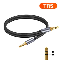 Premium 3.5mm Aux Cable for Headphones and Speakers - High - Fidelity Audio Cord (Grey TRS)