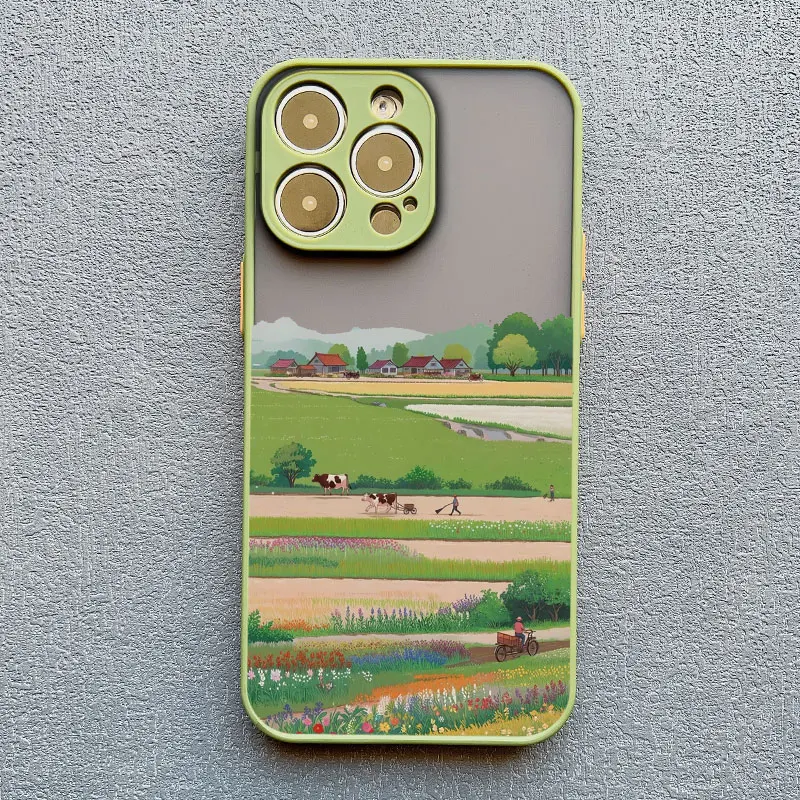 Retro-Landschaftsmalerei Handyhülle für iPhone 17 Pro Max 15 14 13 12 11 Pro Max Mini 16 Pro Max Plus XR XS X Schutzhüllen – Detail 5