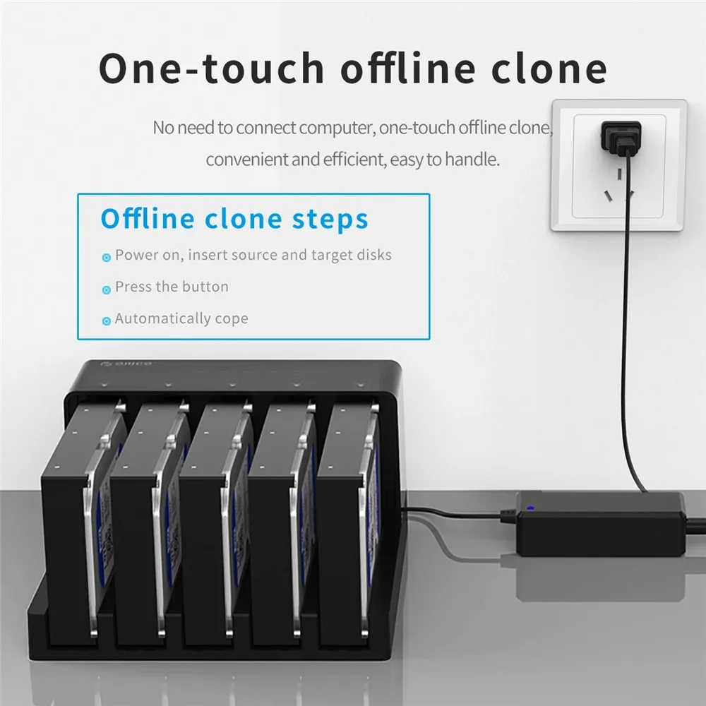 ORICO 5 bay Hard Drive Docking Station SATA to USB 3.0 HDD Docking Station with Offline Clone Function for 2.5/3.5 inch HDD/SSD hdd docking station