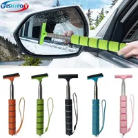 Car Rearview Mirror Wiper Stainless Steel Telescopic Retractable Layered Brush Head Auto Mirror Wash Clear for Auto Accessories 1