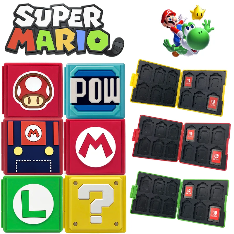 12 In 1 Cartoon Super Mario Switch Game Card Case Per Nintendo Switch Ns Anime Card Storage Box Accessori Protettivi Antipolvere