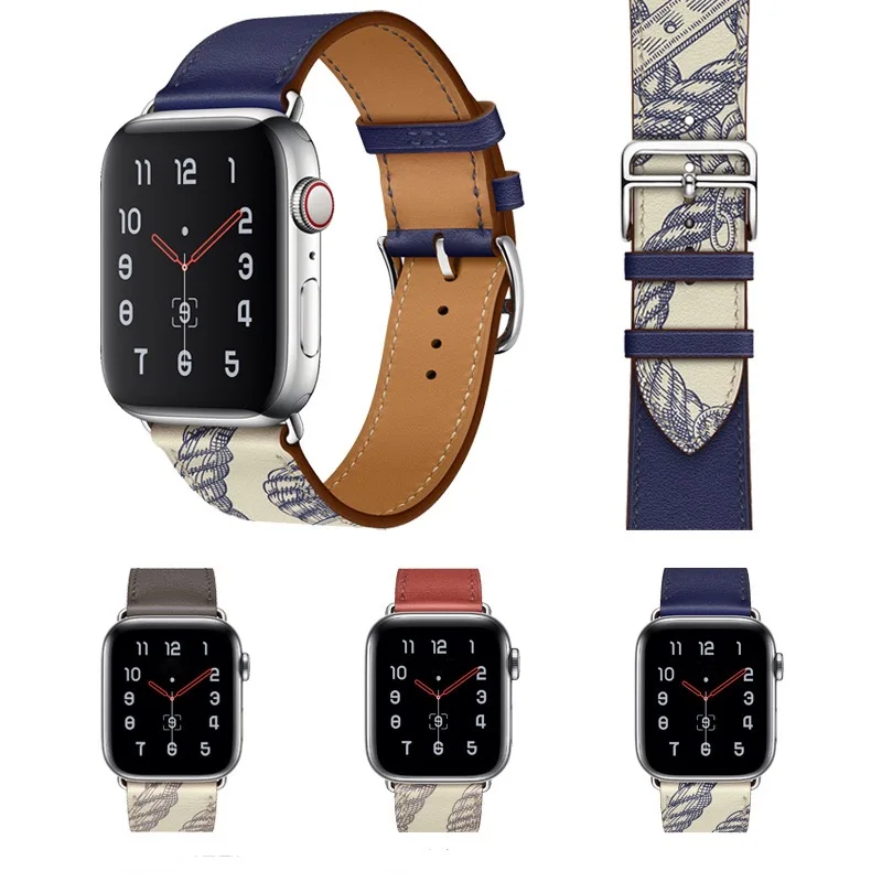 Premium Leather Strap for Apple Watch 49mm 45mm 44mm 42mm 41mm 40mm Bracelet Wristband for iWatch Series Ultra 8 7 6 5 4 SE Belt