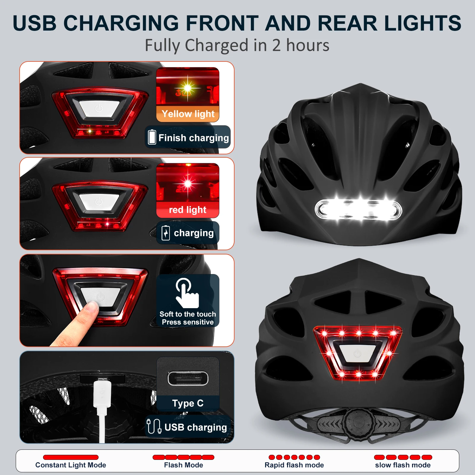 Adult Bike Helmet with Lights 2
