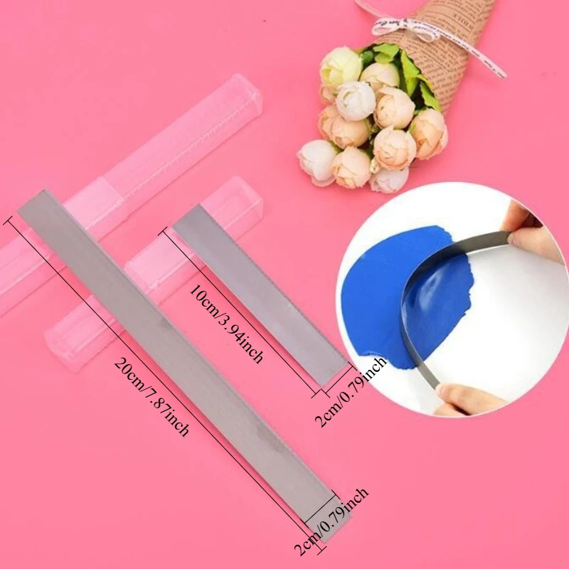 2Pcs DIY 도자기 유연한 스테인레스 스틸 점토 폴리머 클레이 커터 블레이드 세라믹 도구 모델링 패브릭 아트 수제 조각 SL