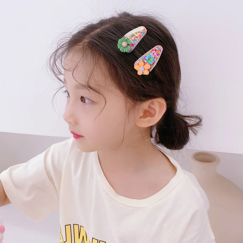 5 PCS/set Cute Fruit Quicksand Snap BB Clips Girl Colorful Rainbow Animal Hairpins Kids Hair Grip Side Barrettes School Headwear frenchie french bulldog for teens student school bookbag animal dog daypack middle high college hiking