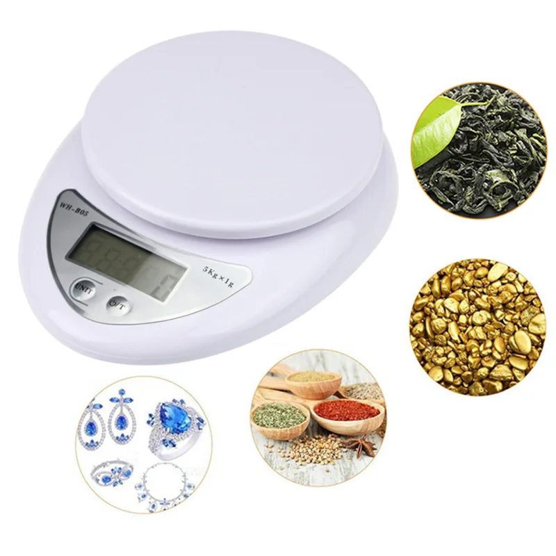 1pc 5kg LED Portable Digital Scale Scales Food Balance Measuring Weight Kitchen Electronic Scales Small Scale Weighing In Grams images - 6