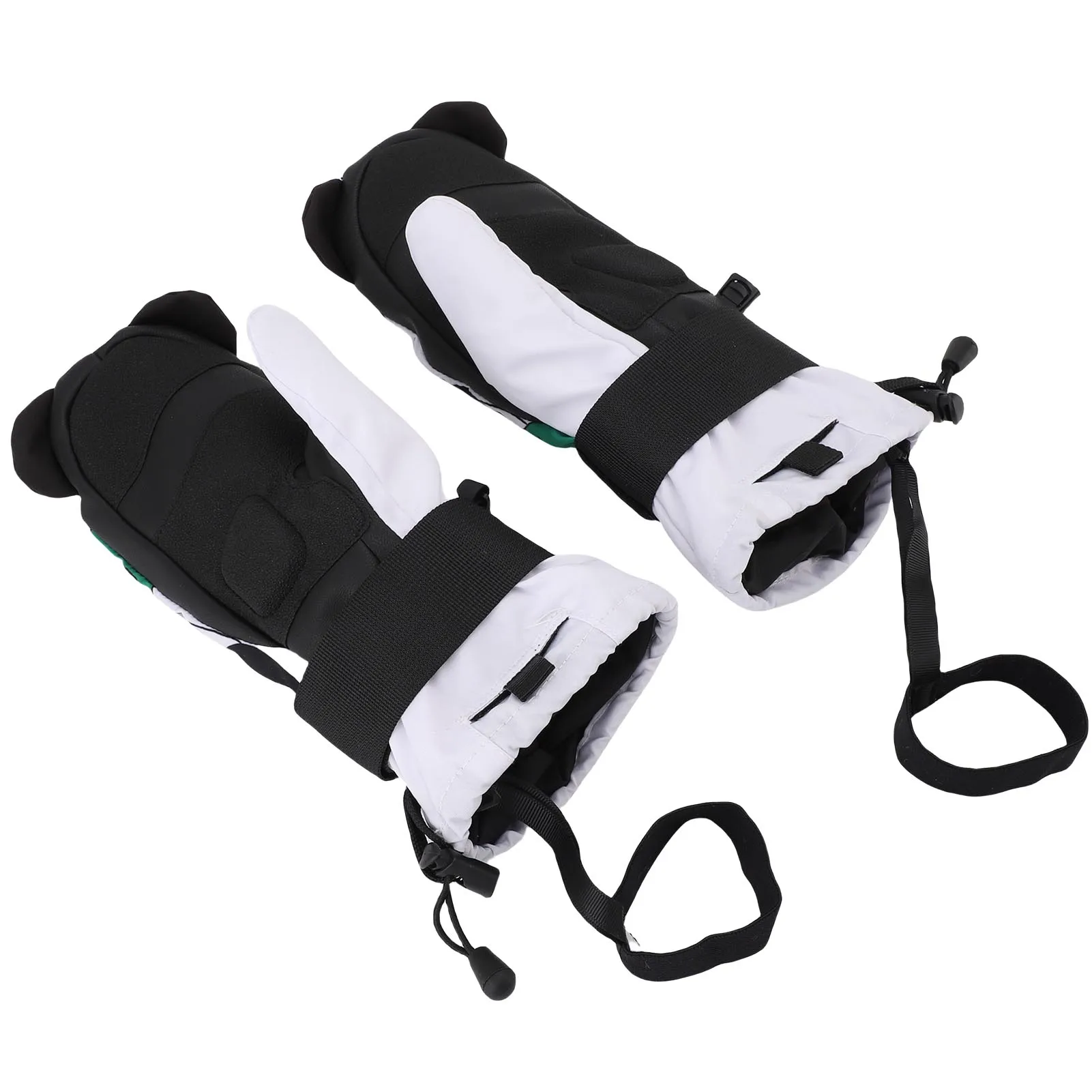 1 Pair Junior Skiing Gloves Anti Slip Snow Mitts Warm Abrasion Proof Rainproof Snowboard Gloves  Windproof Snowboard Gloves