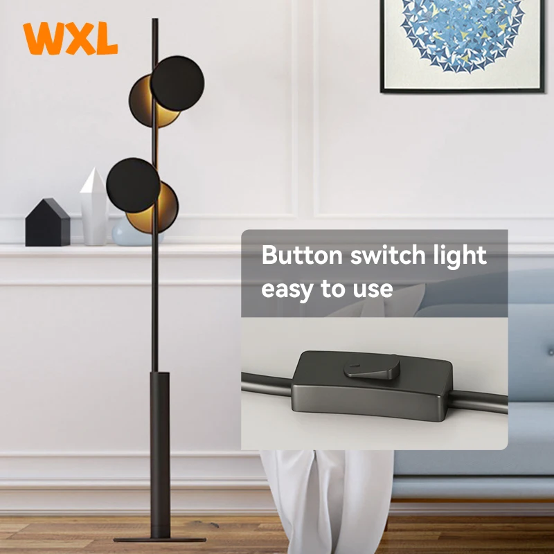 

Iron Black Floor Lamp 160CM Simple Design Led Stand Lights For Living Room Bedroom Warm Lights Modern Led High Floor Lights