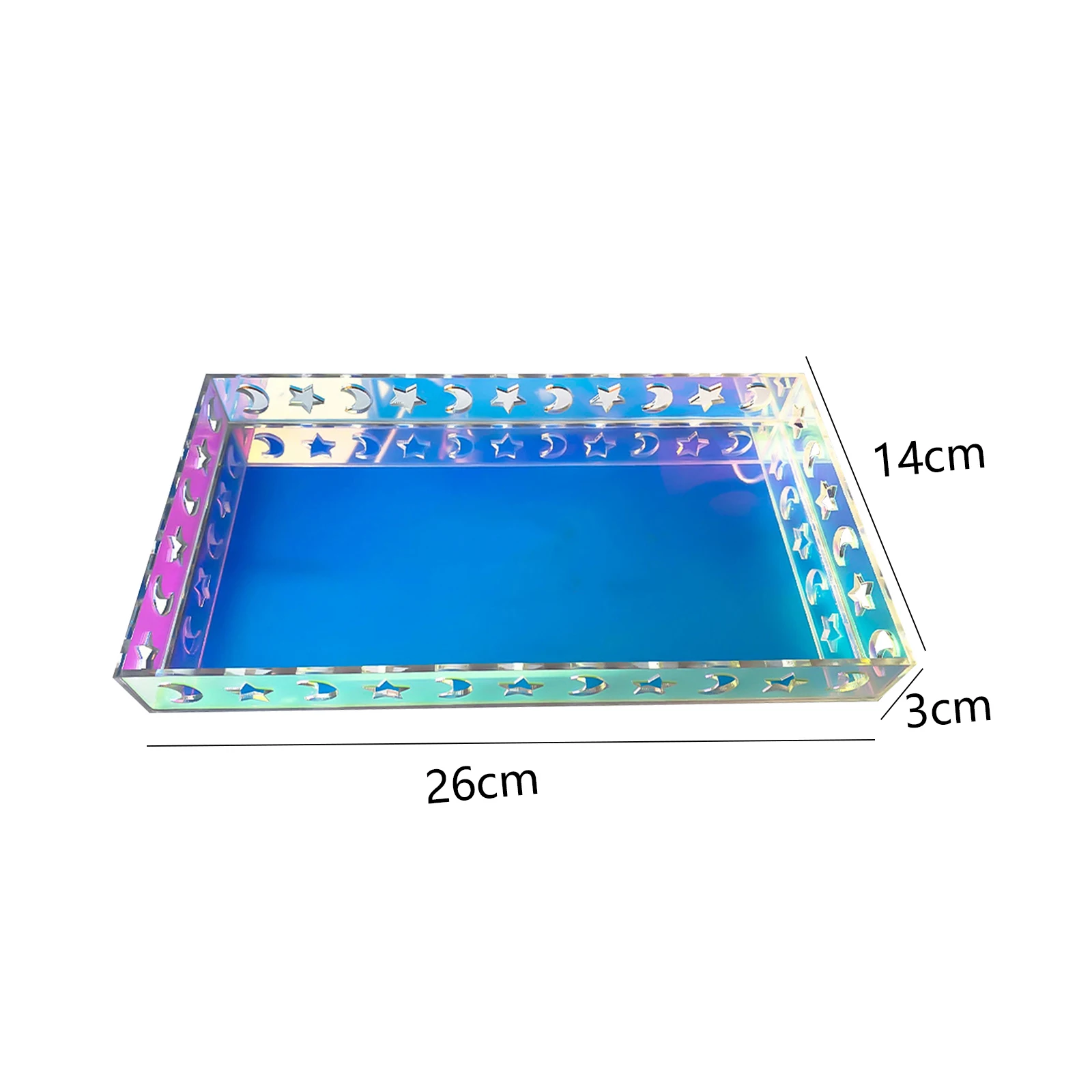 Iridescent Acrylic Bathroom Tray Storage Breakfast Iridescent Perfume Tray Vanity for Dresser Bedroom Kitchen Coffee Table