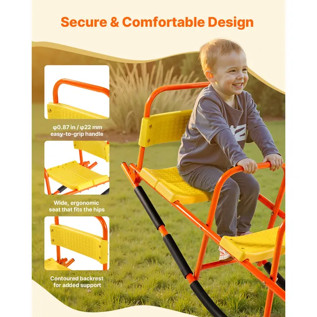 18173-311c3e.jpg SucceBuy 3 Seats Kids Seesaw Metal Rocking Teeter Totter with Handles Toddler Seesaw for Children Outdoor Playground Equipment