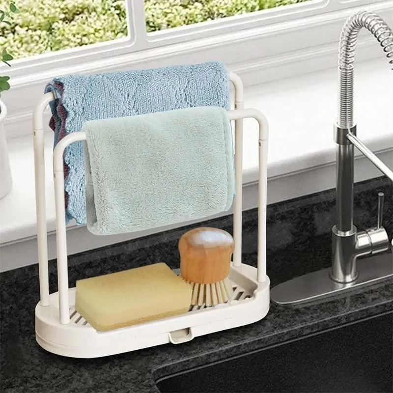 Kitchen Sink Drain Rack - Sponge and Rag Storage Basket