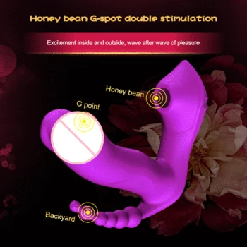 3 IN 1 G Spot Sucker Vibrator for Women Vibrating Anal Bead Clitoris Stimulator Remote Control Wearable Vibrator Panties Sex Toy 3