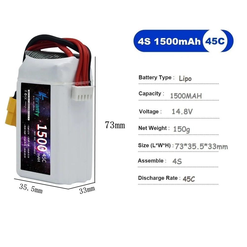 Description Picture 3 of item11.1V LiPo Battery 3S 1500mah 1800mAh 2200mah 2600mAh 3000mAh 3300mAh Deans T Connector XT60 For RC Car FPV Racing Drone