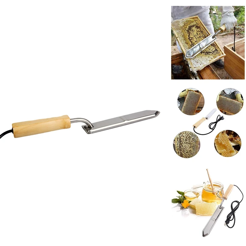 

Hot XD-Electric Honey Knife Bee Beekeeping Equipment Electric Heating Handle Wooden Tools Honey Scraper