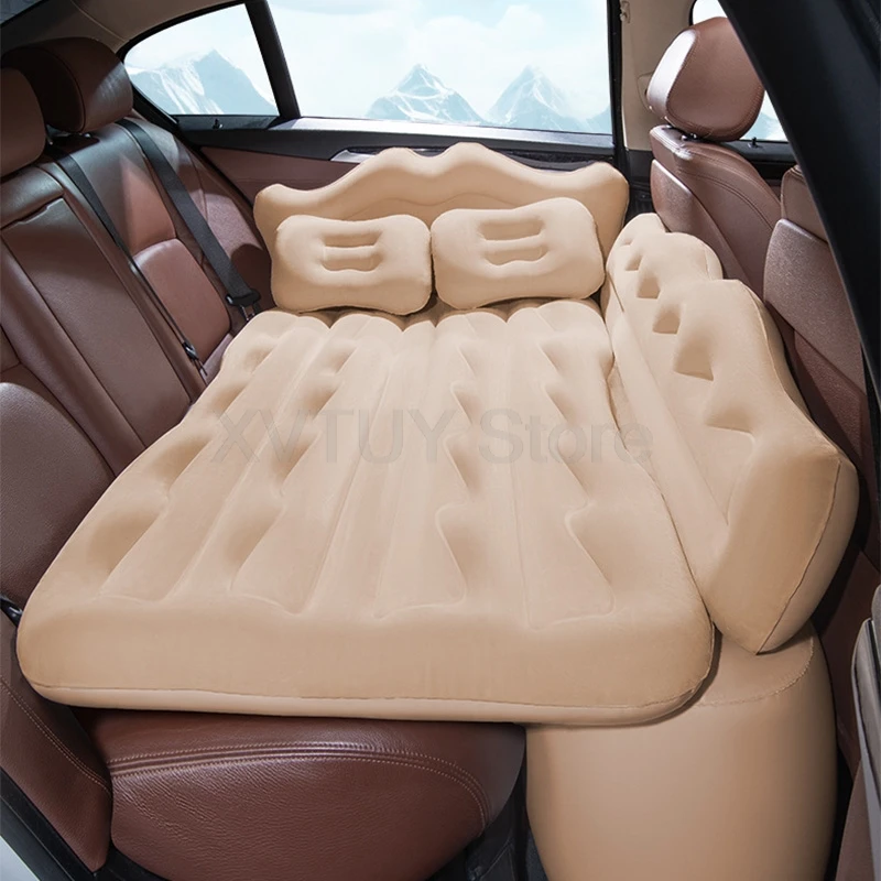 Portable Camping Mattress Car Air Inflatable Travel Bed Multi Functional Sofa Pillow Outdoor Sleeping Pad for Auto Back Seat 1