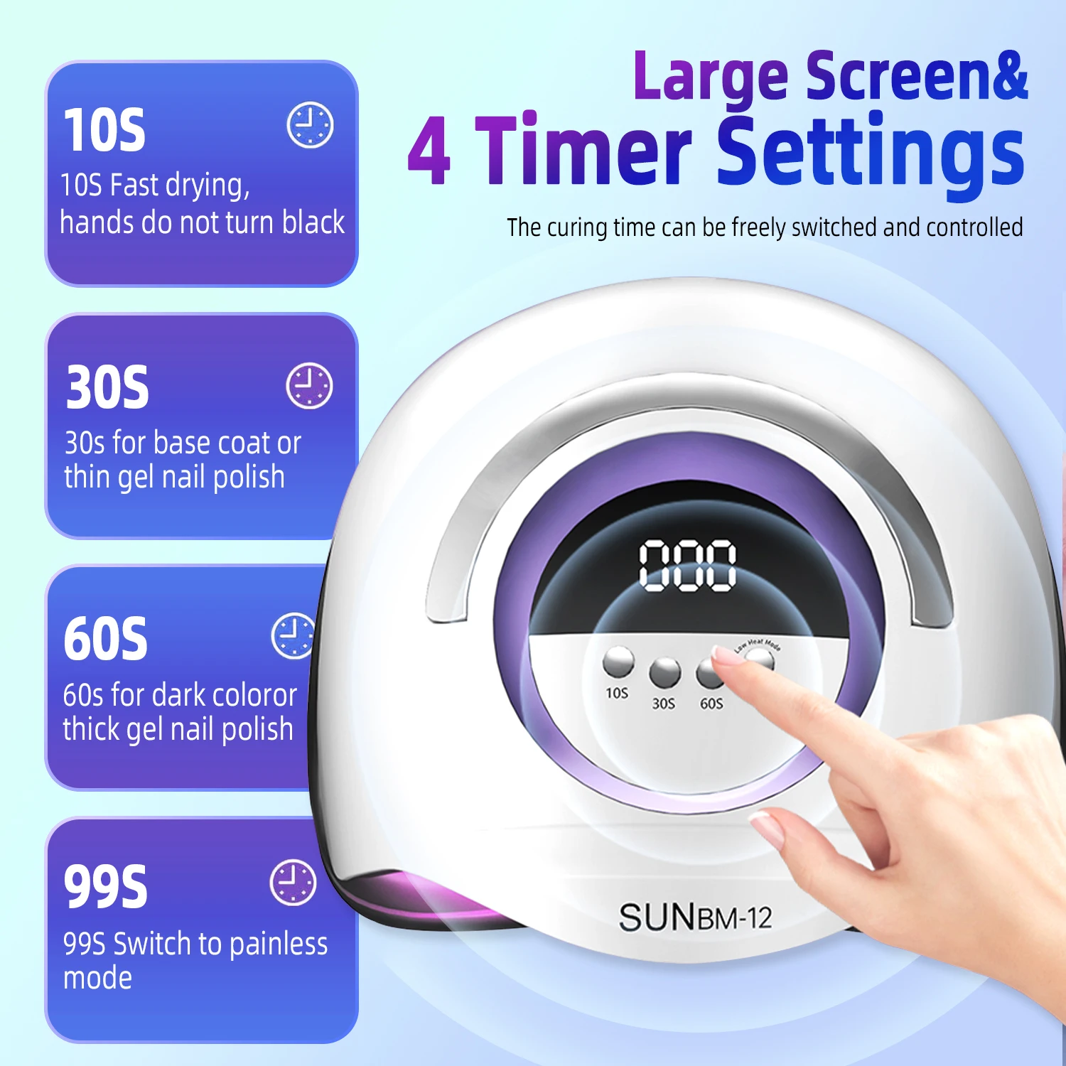 UV LED Lamp For Nail Manicure 72LEDS Professional Gel Polish Drying Lamps With Timer Auto Sensor Manicure Salon Tool 2