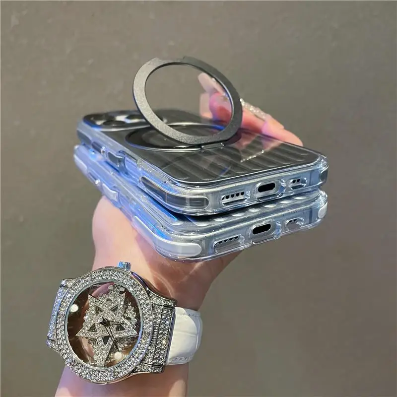 Magnetic Luggage Phone Case With Ring Kickstand For Iphone Pro Max_voghion.com