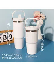 Stainless Steel Vacuum Insulated Tumbler with Leak - Resistant Straw - M (As picture shows)