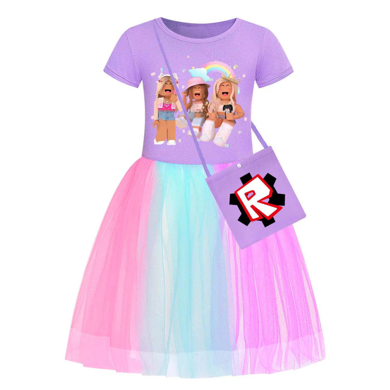 Fashion New Summer Girls Game Roblox Cute Trendy Comfortable Versatile Star Rainbow Lace Skirt Birthday Surprise Gift 5
