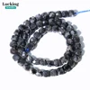 A+ Natural Larvikite Black Labradorite 6.5-7mm Square Faceted Silver Flash Beads for DIY Jewelry, Protection Stone Crafts 6