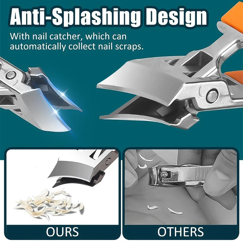 Professional Slanted Nail Clippers Wide Jaw Opening Anti-Splash Nail Clipper Stainless Steel Toenail Pliers Manicure Tools toe nail clipper,nail clipper,nail clippers