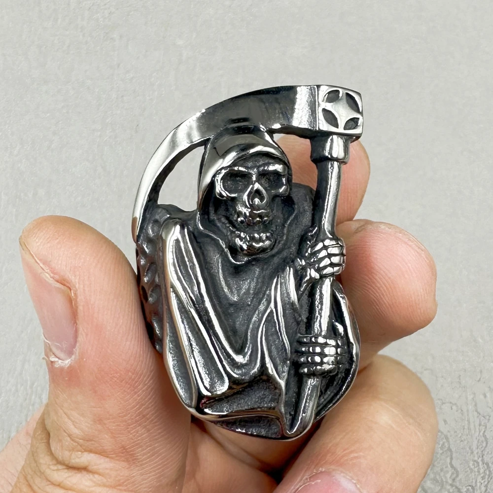 Men's Gothic Skull Ring - Stainless Steel Biker Style Ring With High Polished Finish