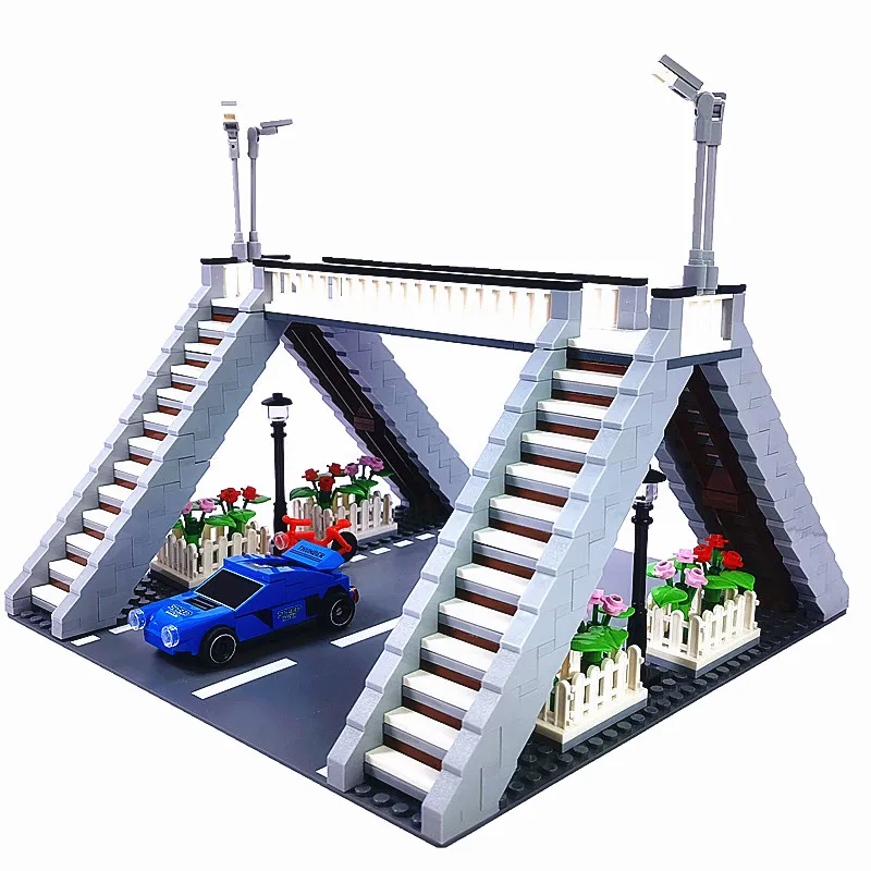 

Creative City Building Blocks Citi Street View MOC Bricks Overpass Bridge Constructor DIY Toys for Boys Girls Gift over 6 Years