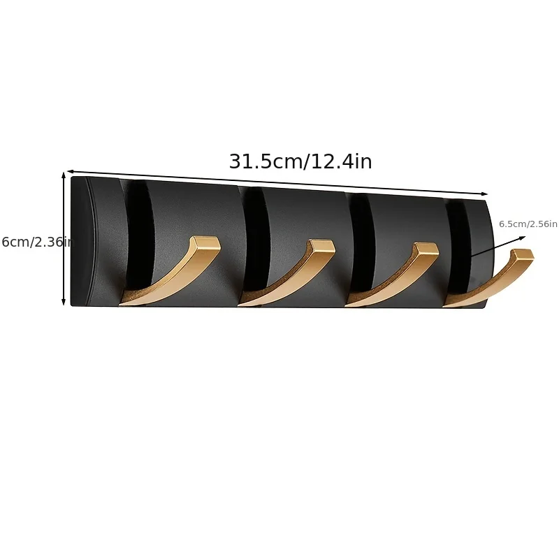1pc Black Golden Silver Stainless Steel Bathroom Hook, Household Hook, No Punching, 3/4/5 Hooks, Bathroom Organizers & Storage