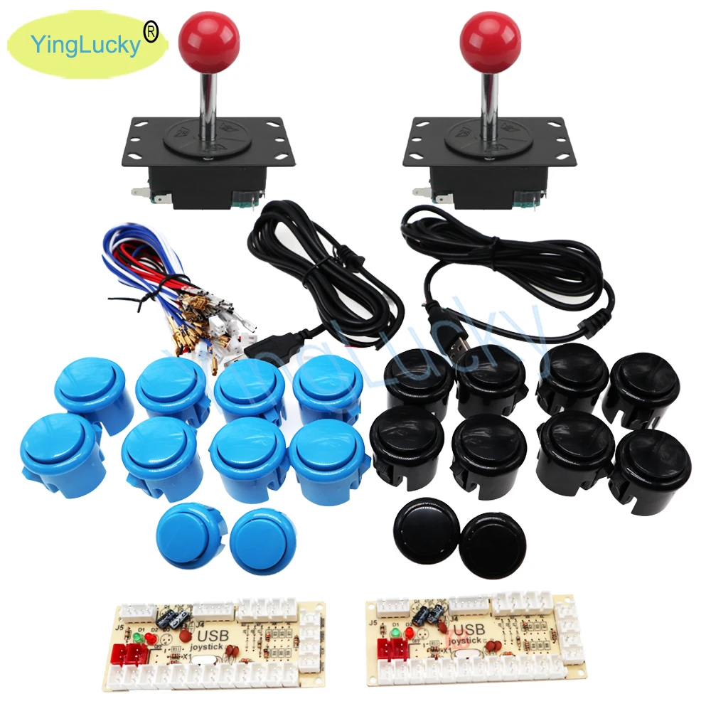 Sanwa 아케이드 DIY 키트 제로 지연 USB 아케이드 컨트롤러-PC 연결 아메리칸 스타일 조이스틱 4/8 웨이 푸시 버튼 Jamma HA