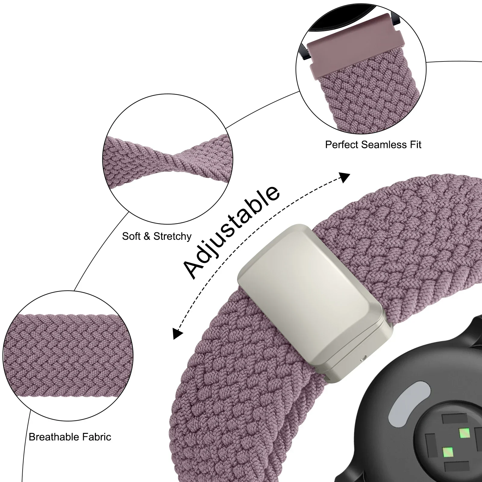 Magnetic Braided Smartwatch Strap - 22mm