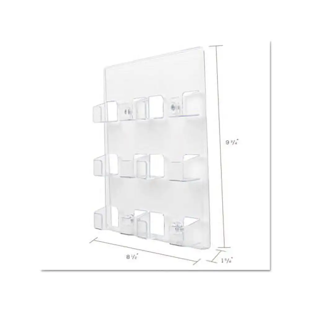 Six-Pocket Wall Mount Business Card Holder, Holds 480 2 X 3 1/2 Cards, Clear 4