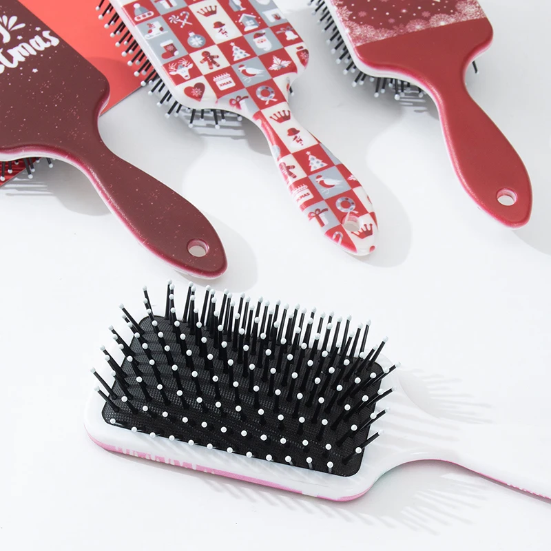 Description Picture 4 of itemChristmas Cartoon Print Santa Claus Hair Comb Hair Care Massage Airbag Hair Brush Barber Accessories Styling Tools Comb
