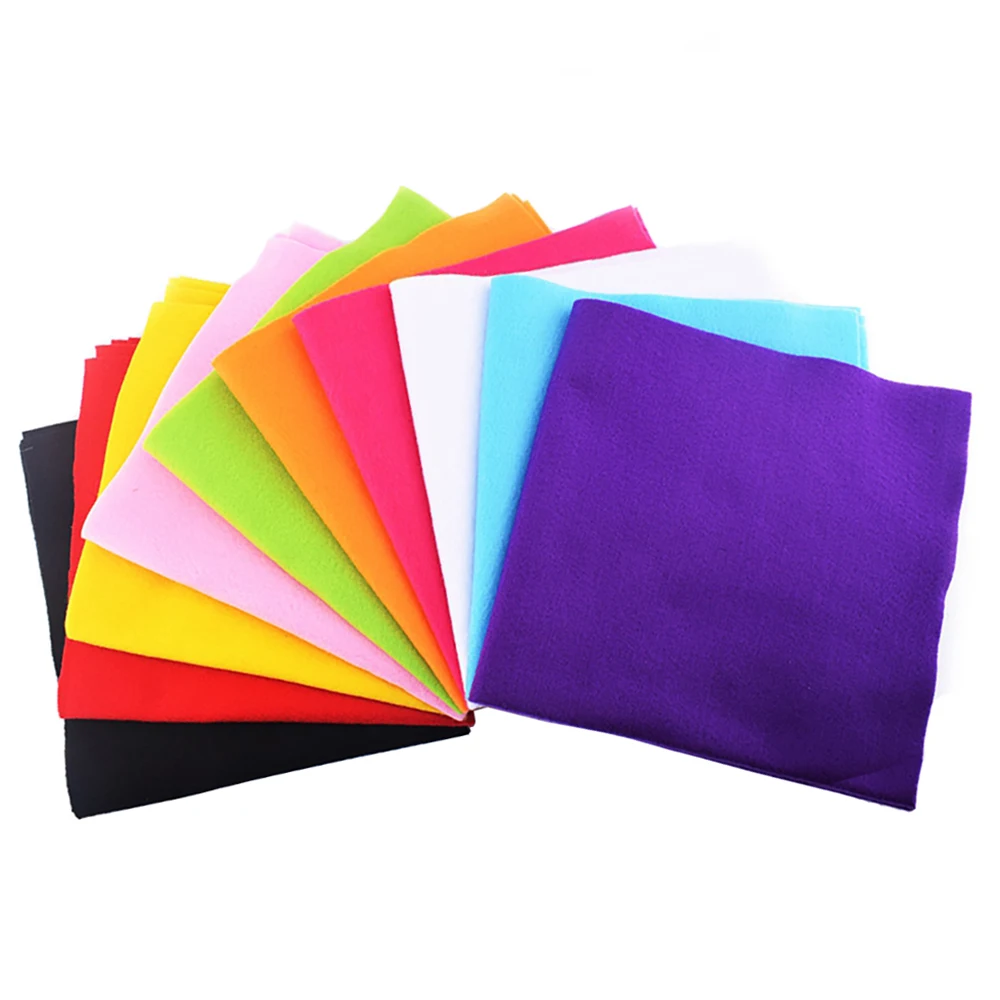 Non-Woven,Soft Felt Polyester Fabric Bundle,1.5mm Thickness,DIY Sewing & Quilting,Decoration Material of Dolls & Crafts 20x20cm