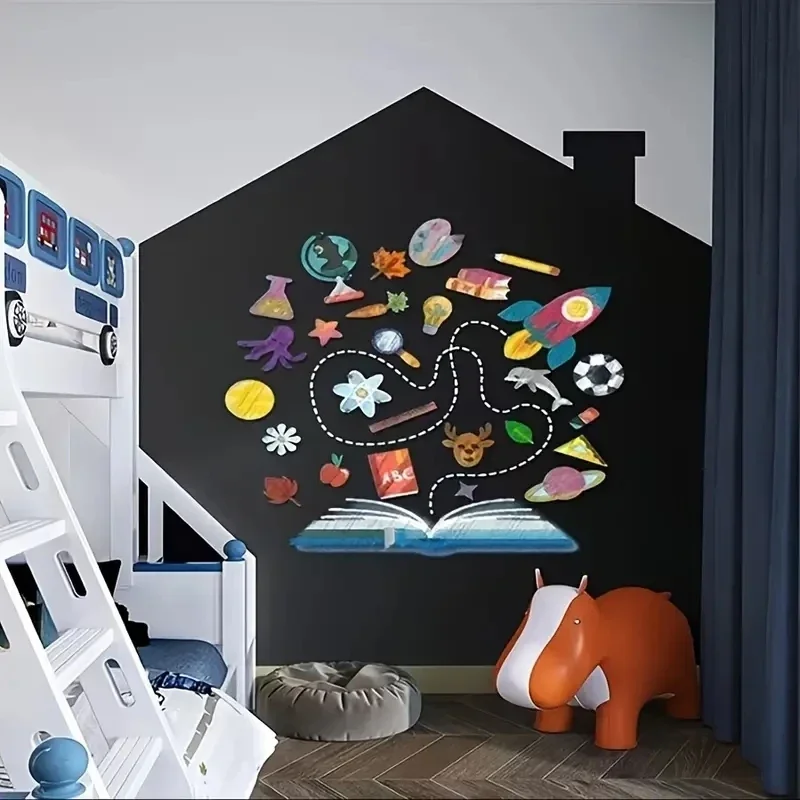 Children's graffiti blackboard stickers office teaching green boards wall stickers and whiteboard stickers blackboard stickers