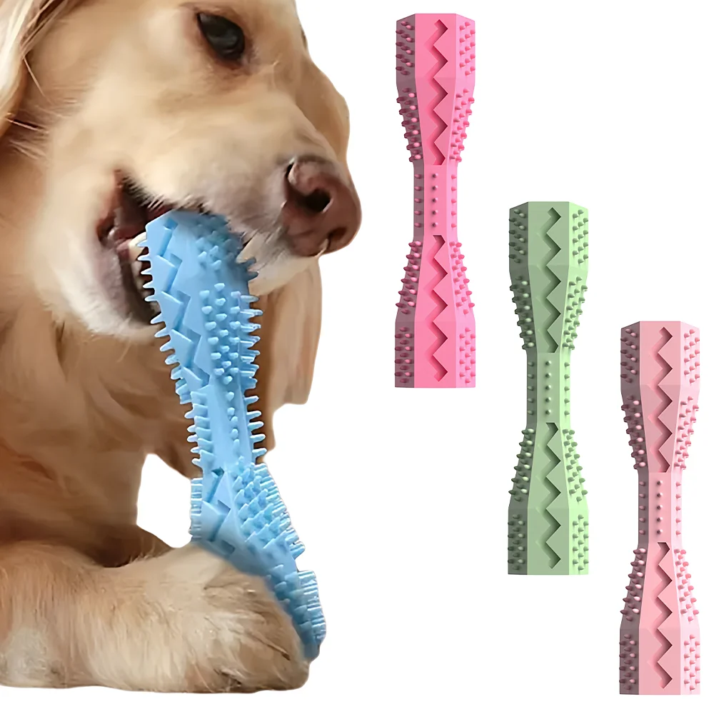 Hexagonal Chew Toy for Dogs Cats - Non-Toxic TPR Teething Bone with Teeth Cleaning & Boredom Relief Hexagonal Chew Toy for Dogs Cats - Non-Toxic TPR Teething Bone with Teeth Cleaning & Boredom Relief