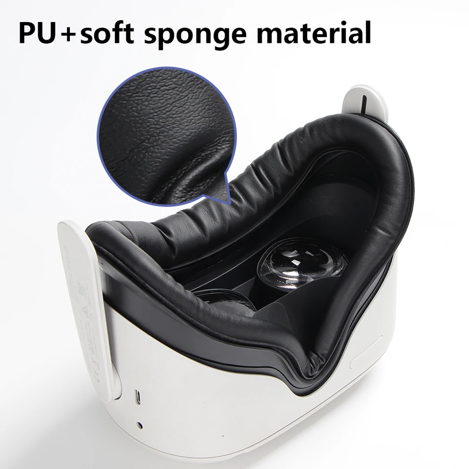  Quest 2ヘッドカバー付き 3-in-1 PUパッド入りクッションカバー,保護マット付きパッド